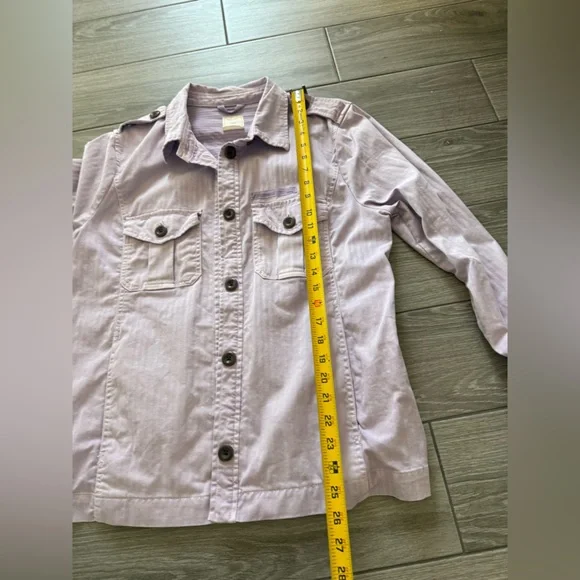 GAP|Pastel Lavender Lilac Button-Front Utility Jacket,Cotton/Canvas size LARGE• - Picture 13 of 14